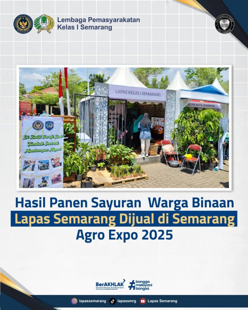 Hasil Panen Sayuran Warga Binaan Lapas Semarang Dijual di Semarang Agro Expo 2025